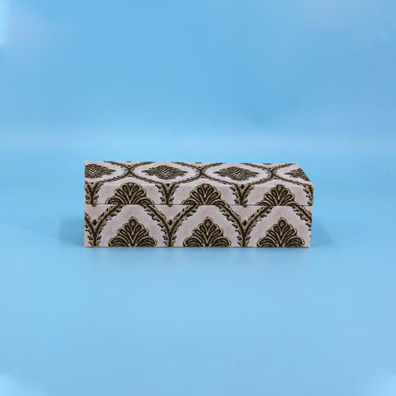 Atacado caixas de joias decorativas retangulares de alta qualidade com incrustações de resina