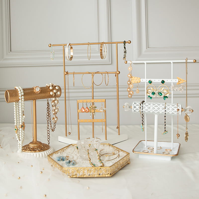 Suporte de exibição de pulseira com bandeja de armazenamento