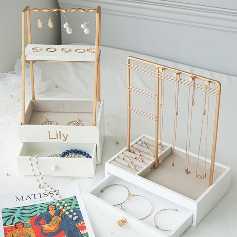Suporte de joias feito à mão personalizado, armazenamento de coleção de joias, colar de mesa, pulseira, brincos, organizador de joias